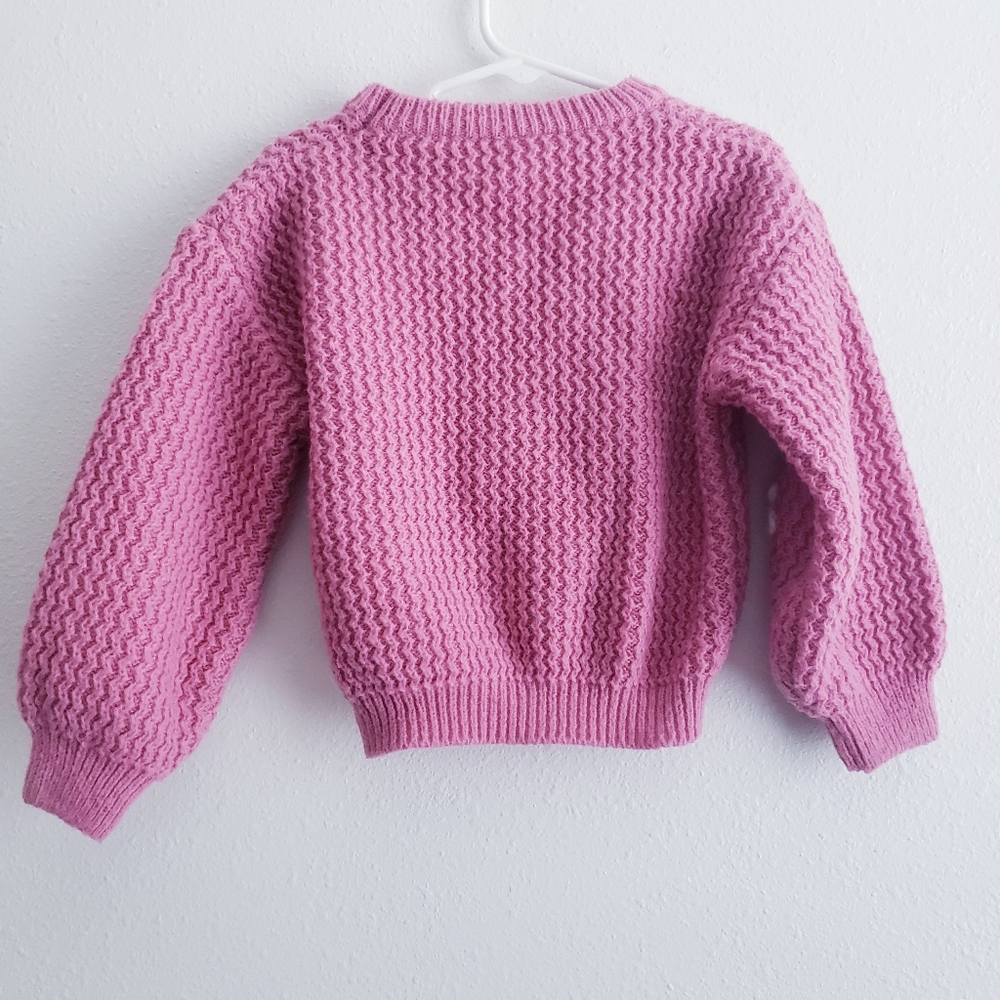 Honey Chunky Knit Long Sleeve Flower Pullover Sweater - Picture 4 of 5